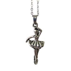 New Ballerina Pendant Necklace W/ 18" Stainless Chain Balletcore Ballet Jewelry